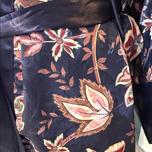 Victoria's Secret Gold Label Kimono Robe Purple Jacquard Floral Belted One Size - Picture 5 of 7